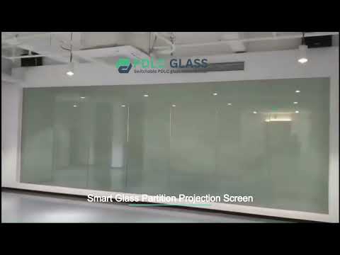 Ecran de proiecție cu partiție din sticlă inteligentă de birou